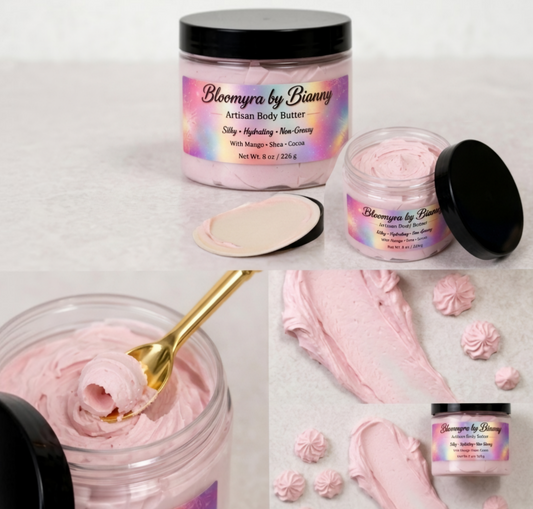 Bloomyra Body Butter 8oz – Hidratación Profunda y Duradera