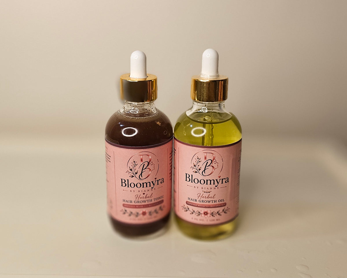 Bloomyra Hair Growth & Hair Fall Support Duo – Scalp Tonic + Botanical Hair Oil